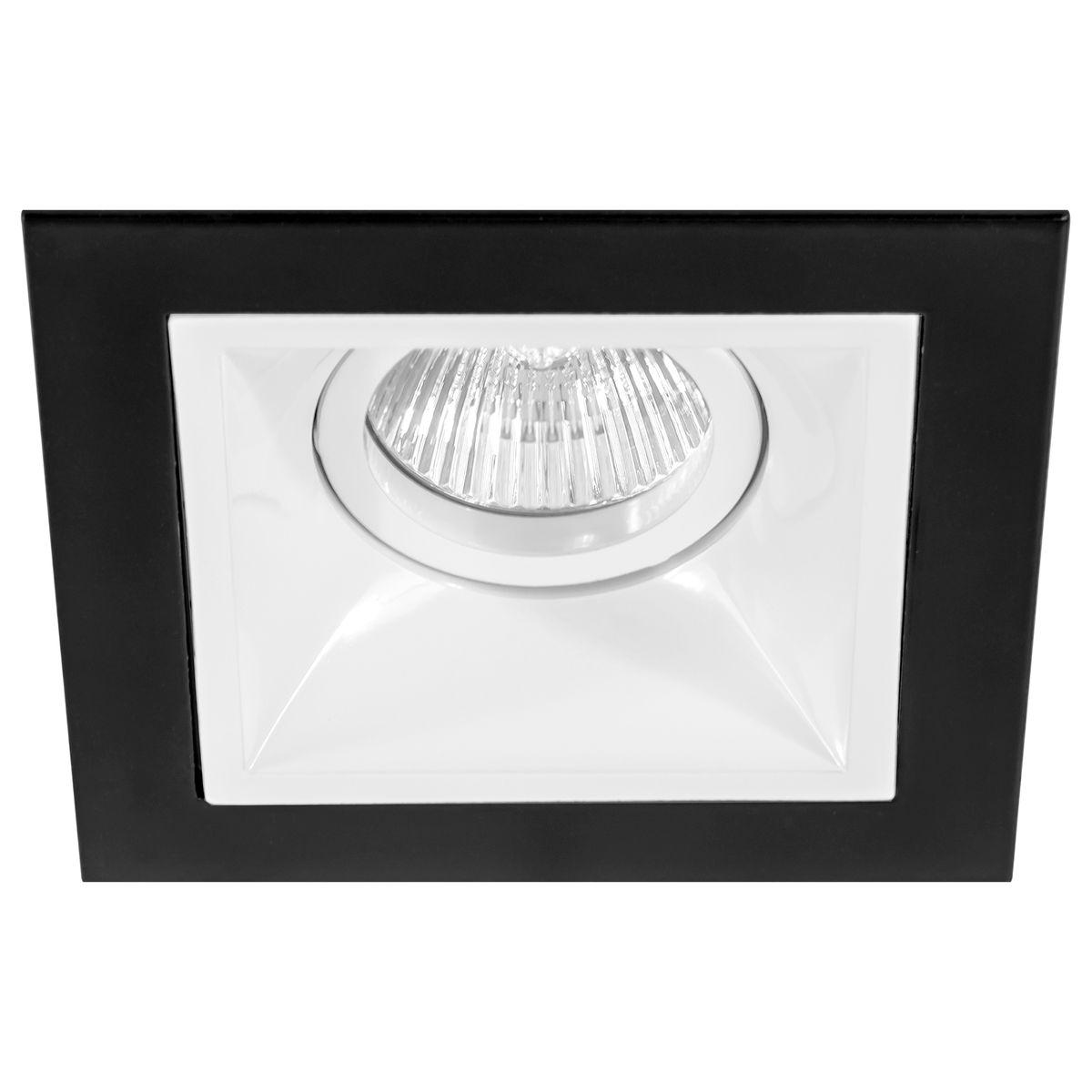 Светильник Комплект из светильника и рамки Lightstar Domino Quadro (214517+214506) белый металл
