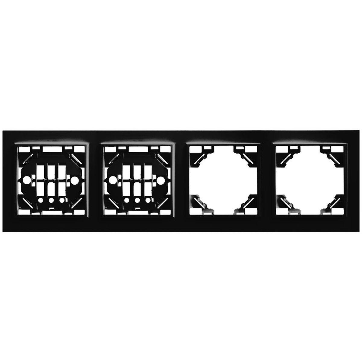 Электротовар Рамка 4-постовая Stekker Эрна черный PFR00-9004-03 39485 черный abs-пластик — главное фото