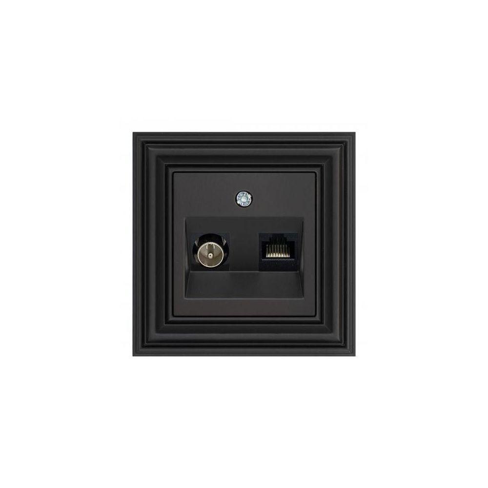 Электротовар Розетка RJ45 / TV Liregus Epsilon черный матовый 29-234 черный пластик