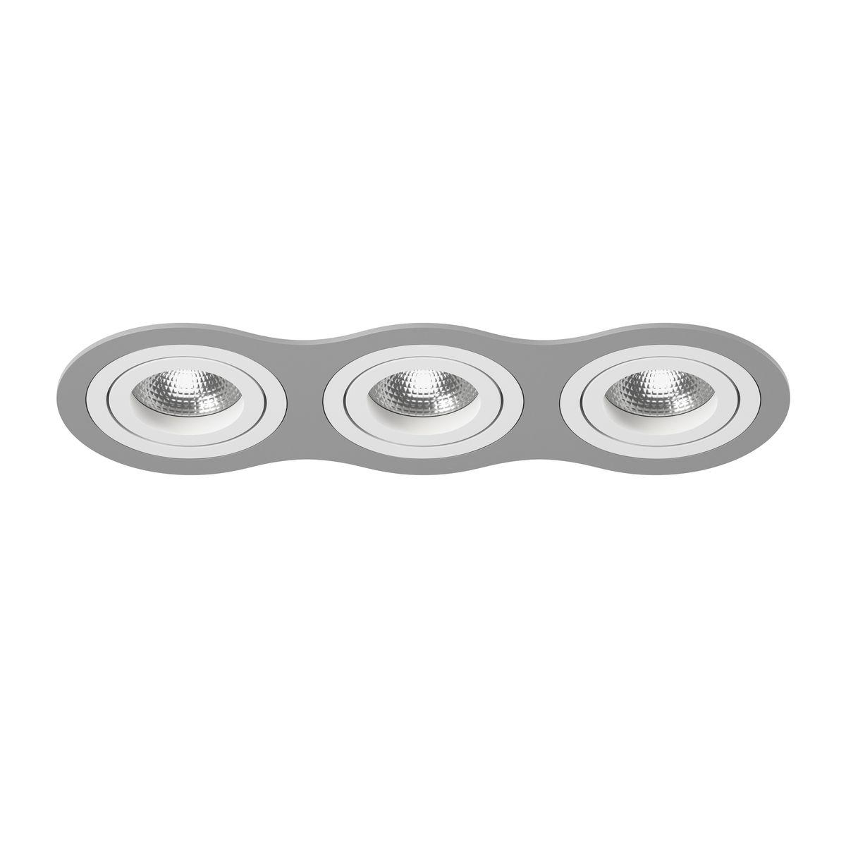 Светильник Комплект из светильника и рамки Lightstar Intero 16 (217639+217606+217606+217606) белый металл