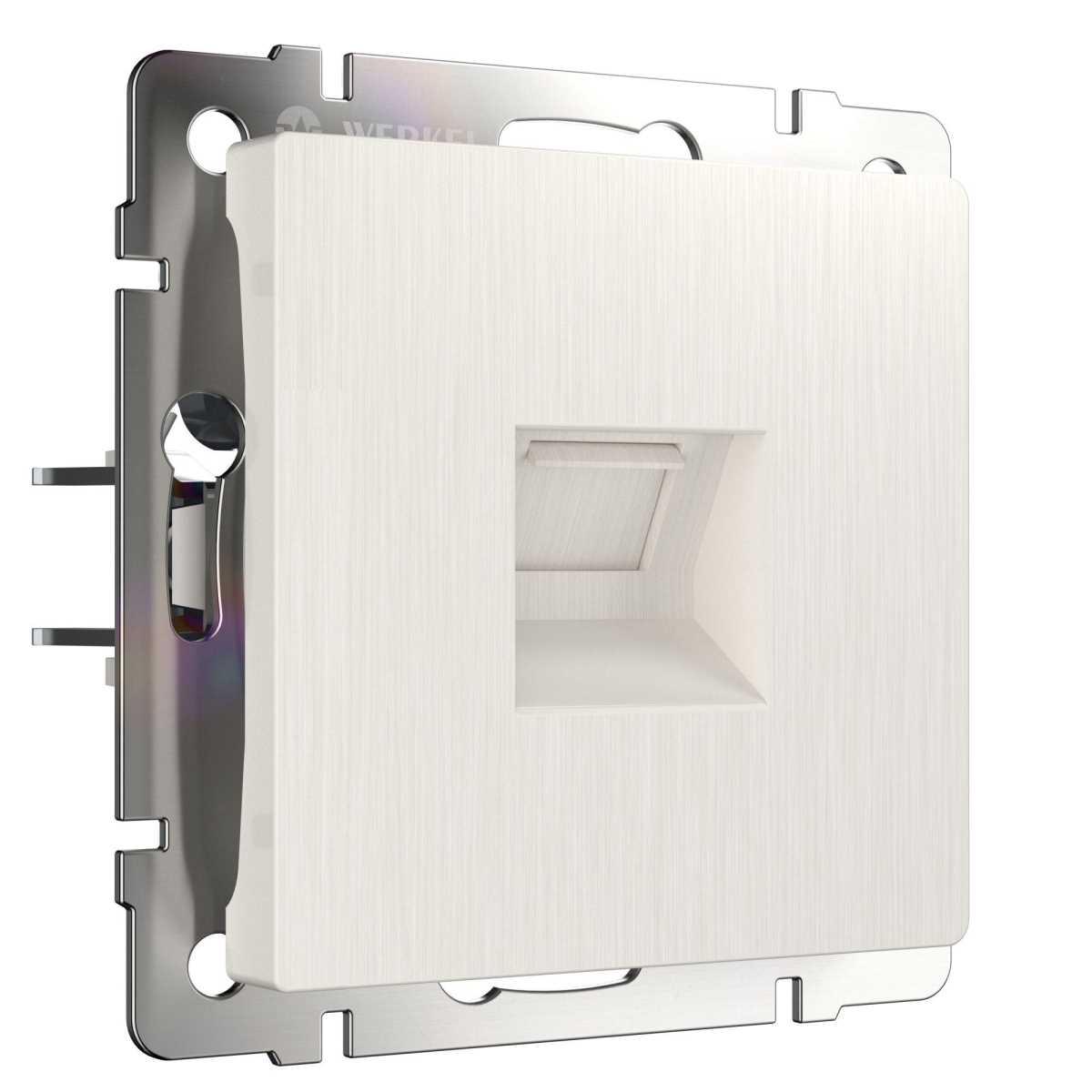 Электротовар Телефонная розетка Werkel RJ-11 перламутровый рифленый W1182013 4690389172731 бежевый металл