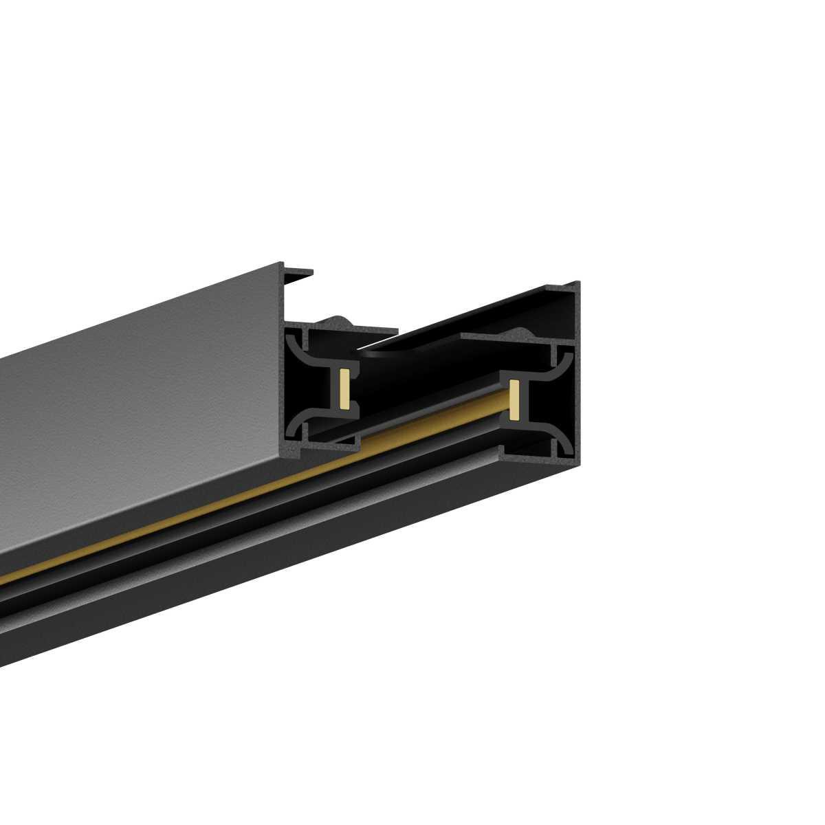 Трековые систем Шинопровод накладной Hesby Lighting Skylite Однофазный 220В-2м, чёрный HSBL_0002 черный металл
