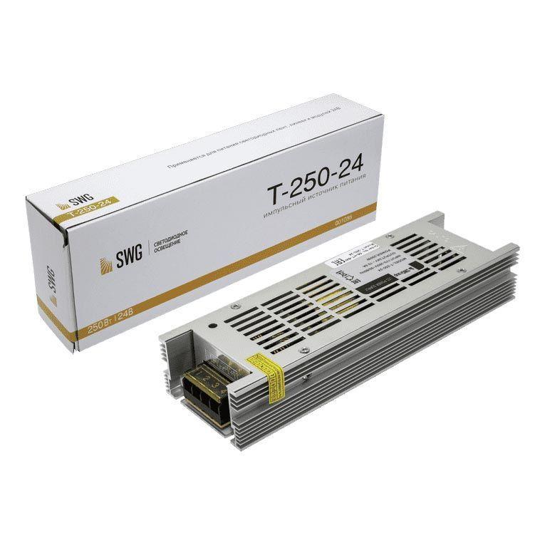 Светодиодные лент Блок питания SWG IP20 10,4A серый металл