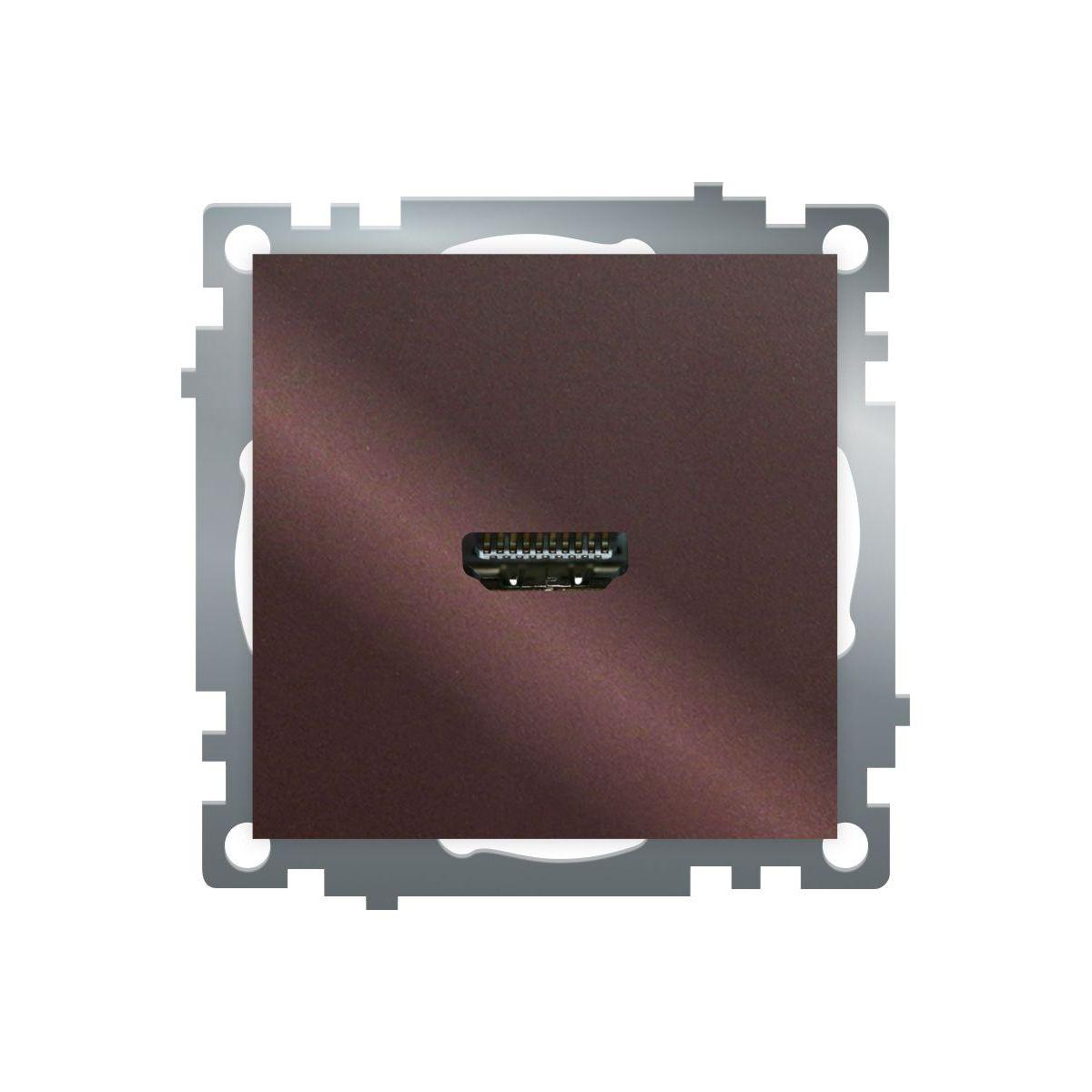 Электротовар Розетка HDMI 2.1, Type A (механизм), STEKKER GLS00-7118-04, серия Катрин, шоколад… коричневый пластик