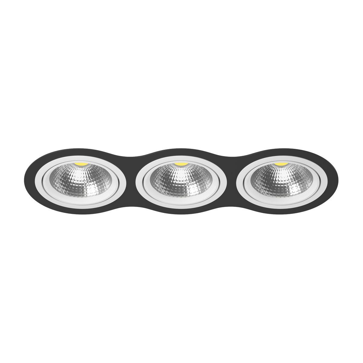 Светильник Комплект из светильника и рамки Lightstar Intero черный металл