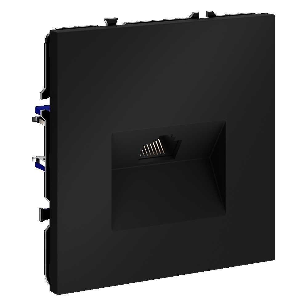 Электротовар Розетка компьютерная встраиваемая Voltum S70 RJ45 кат.6, (черный матовый) VLS060108 черный пластик