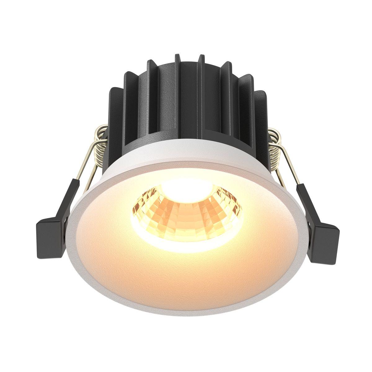 Офисное освещение Встраиваемый светодиодный светильник Maytoni Technical Round DL058-12W2.7K-W белый металл