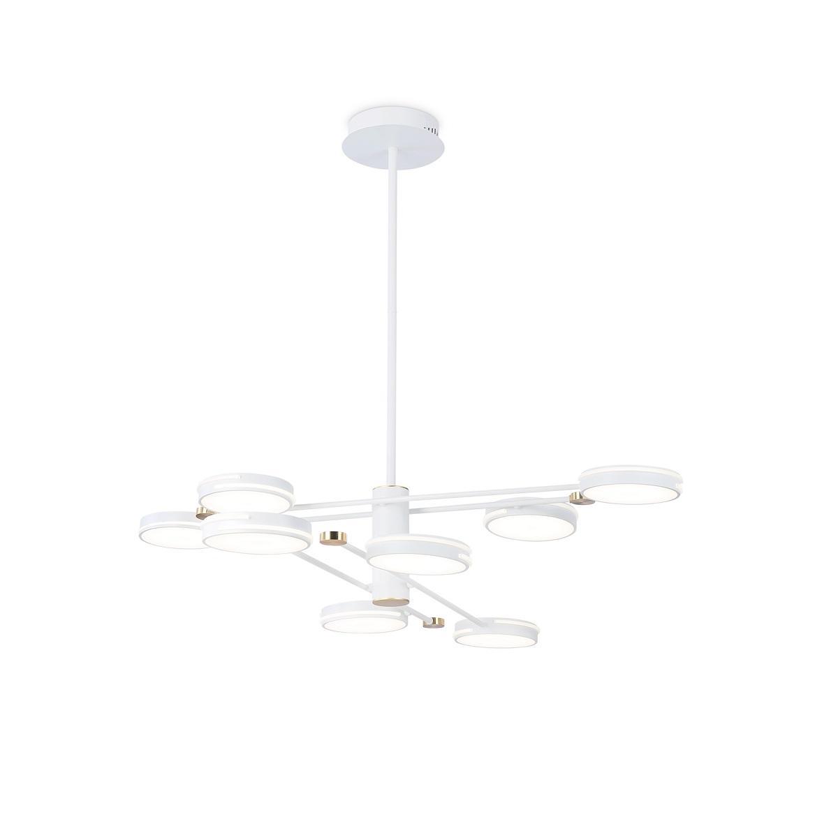 Люстры на штанге Подвесная светодиодная люстра Ambrella light Comfort LineTech белый металл