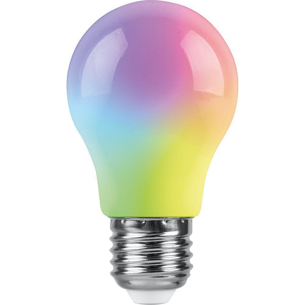 Лампочк Лампа светодиодная Feron RGB матовая белый пластик