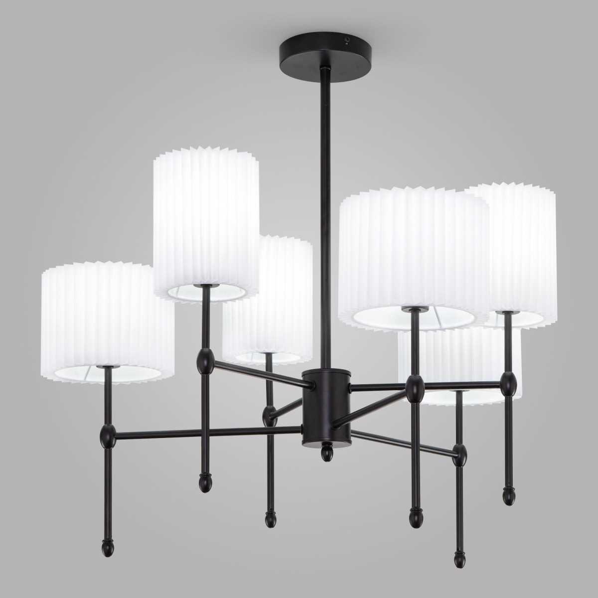 Люстры на штанге Люстра Notturno 60162 6 черный Smart белый металл