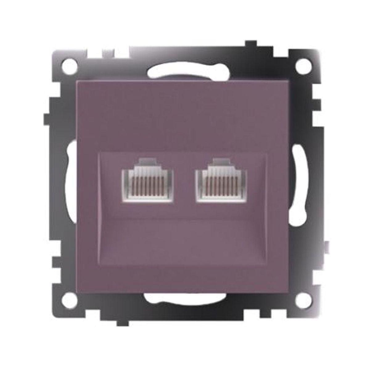 Электротовар Розетка компьютерная 2-местная RJ-45 (механизм) Stekker GLS00-7109-04 Катрин,… коричневый пластик