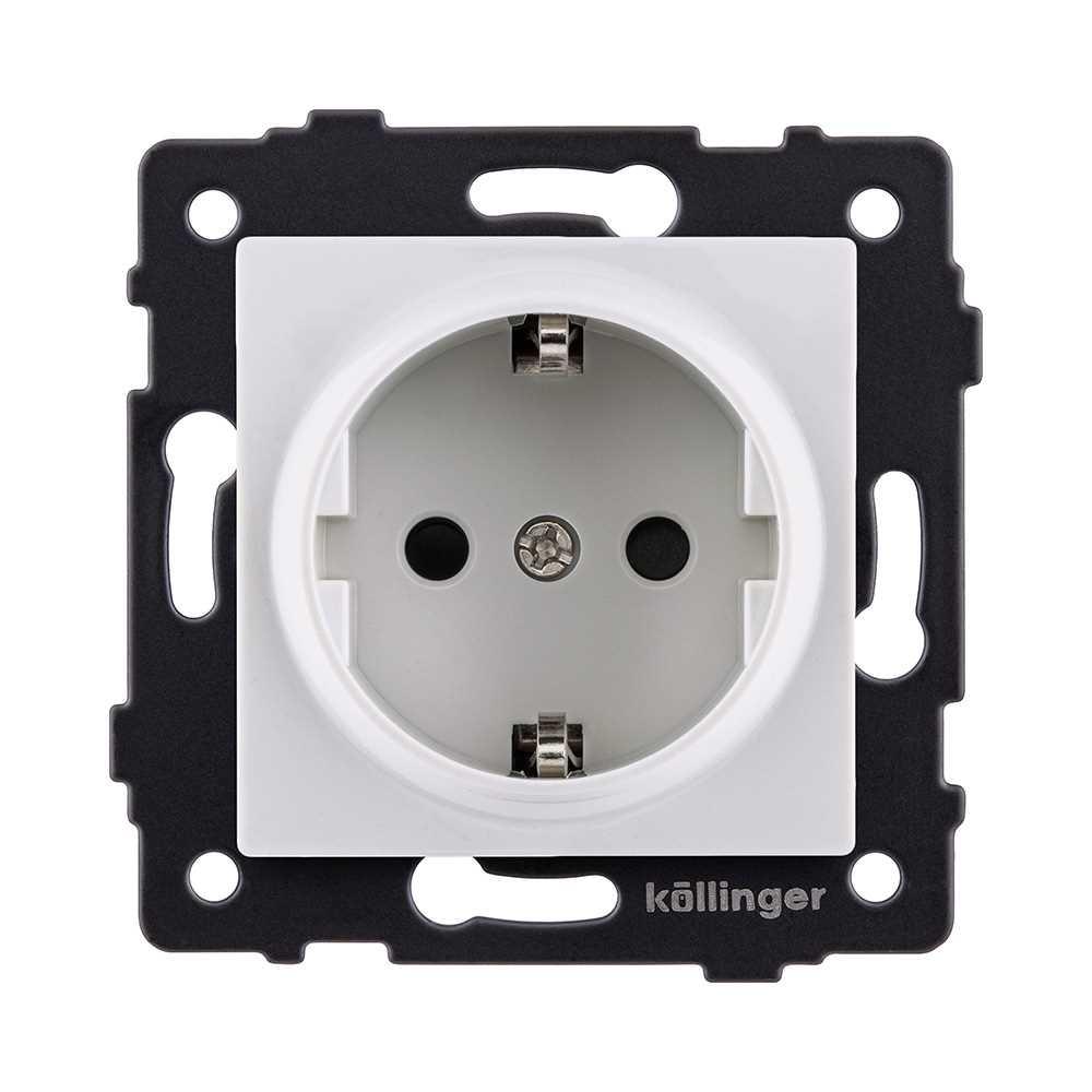Электротовар Розетка штепсельная SCHUKO 16A / 250 В, белый Kollinger REA-002WH для Aspekt,… белый