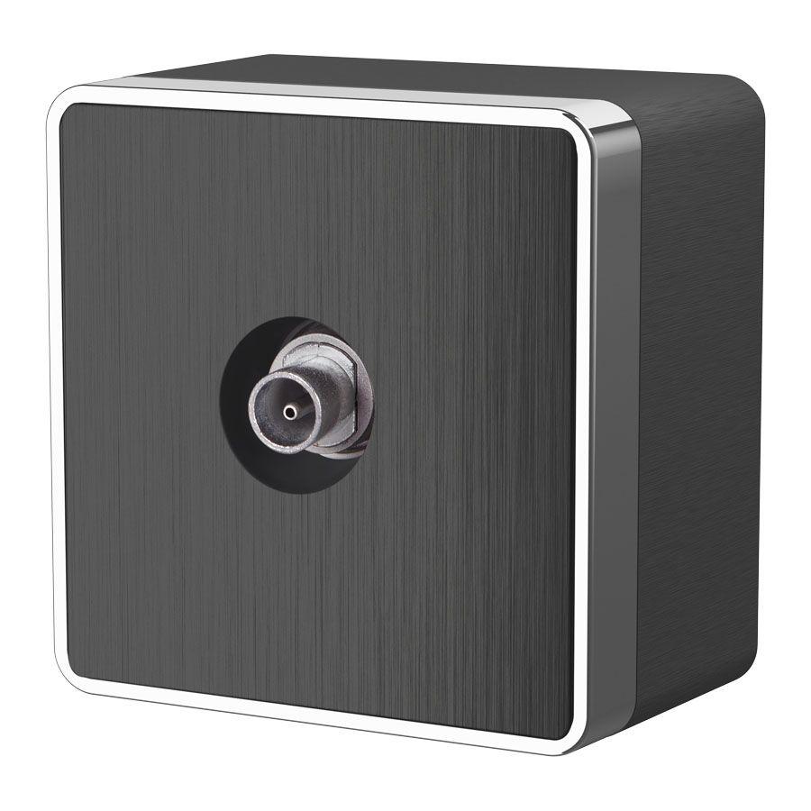 Электротовар ТВ-розетка оконечная Werkel Gallant графит рифленый W5083004 4690389164736 серый пластик