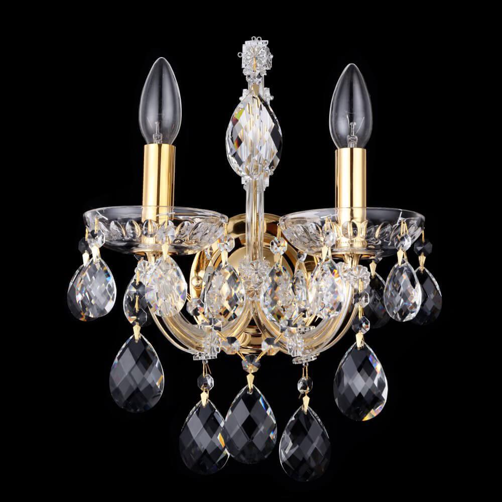 Бра с 2 плафонам Бра Isabel AP2 Gold Transparent золото металл