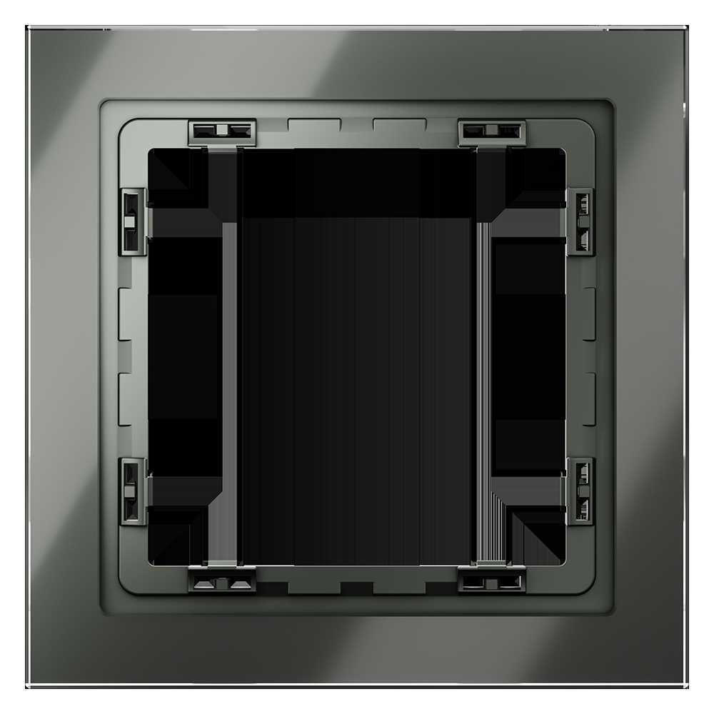 Электротовар Рамка стеклянная Voltum S70 на 1 пост, (титан, стекло) VLS110106