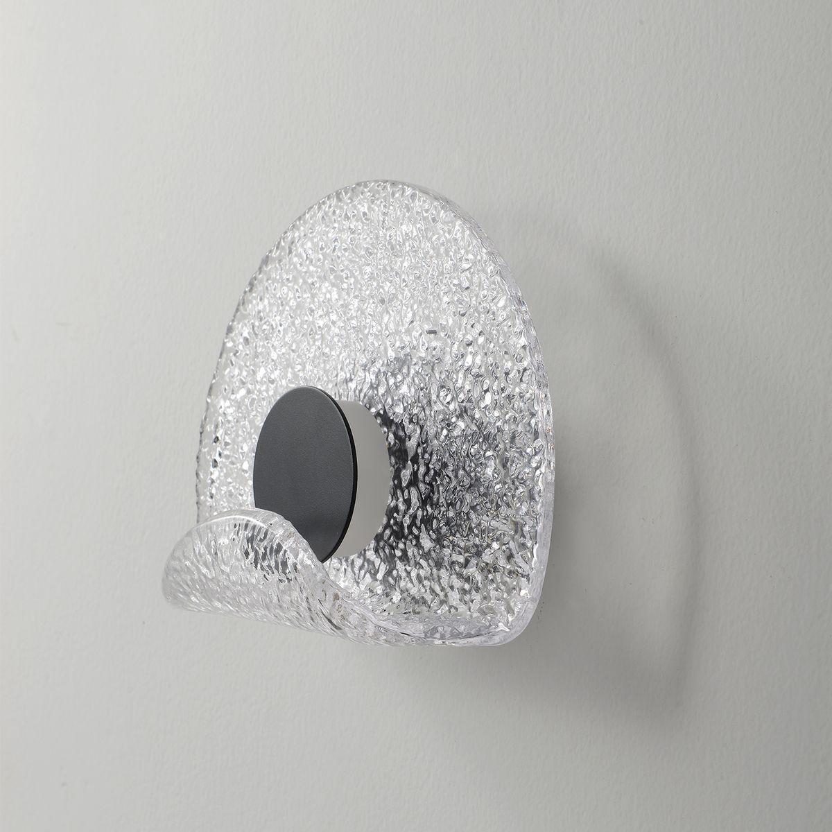 Настенные светильник Настенный светодиодный светильник Crystal Lux Wave AP Transparent черный стекло