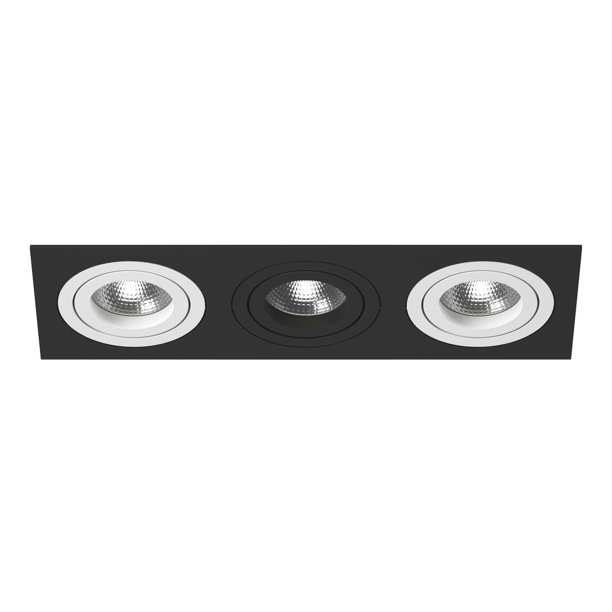 Светильник Комплект из светильника и рамки Lightstar Intero 16 (217537+217606+217607+217606) черный металл