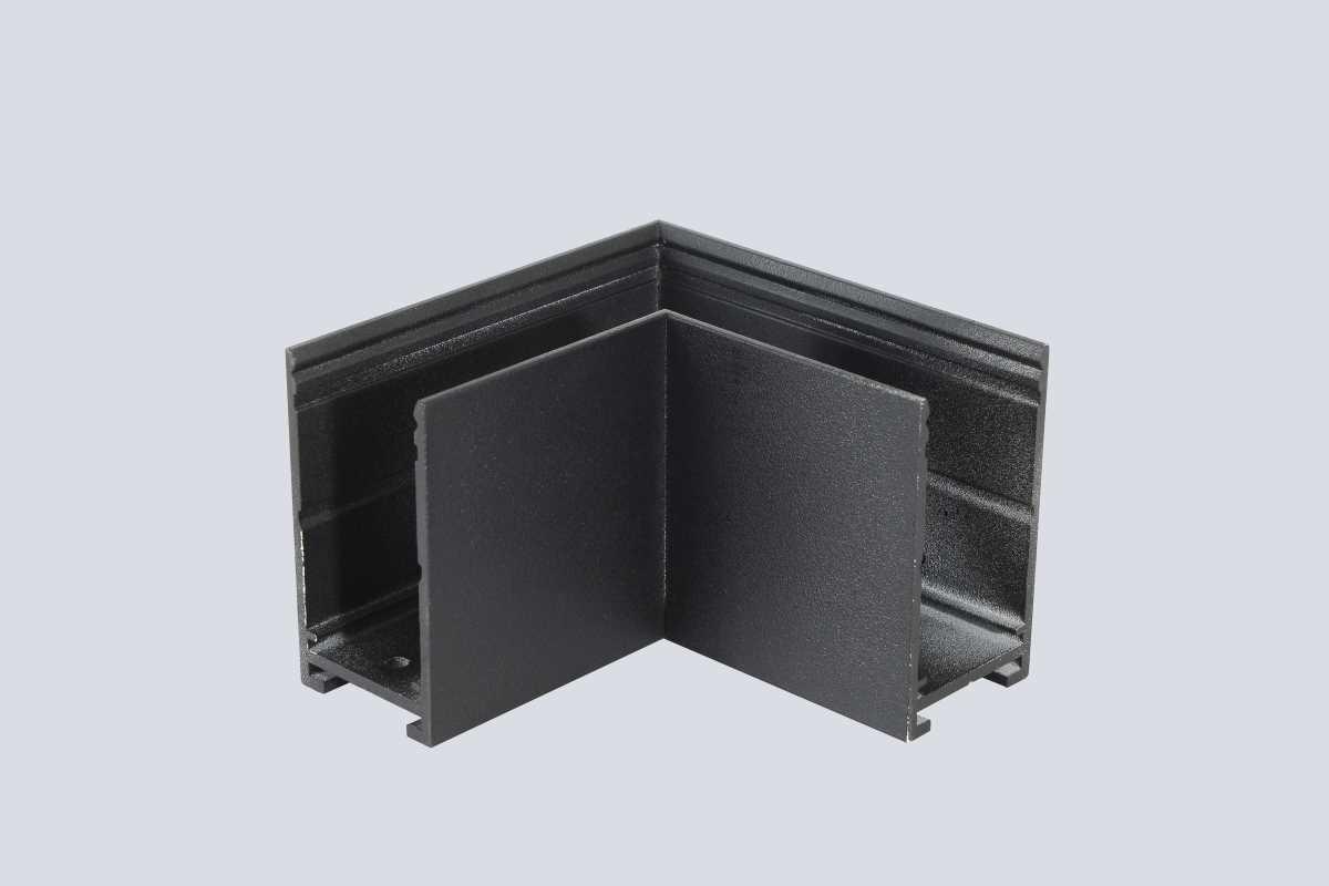 Трековые систем Соединитель для накладного шинопровода угловой Crystal Lux CLT 0.215 04 BL черный металл