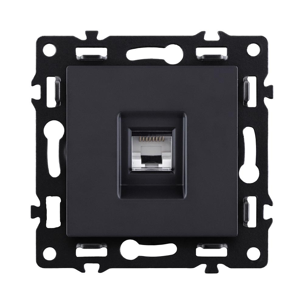 Электротовар Розетка Ethernet RJ45 Cat.6, черный Kollinger Asthetik AS-017BK черный