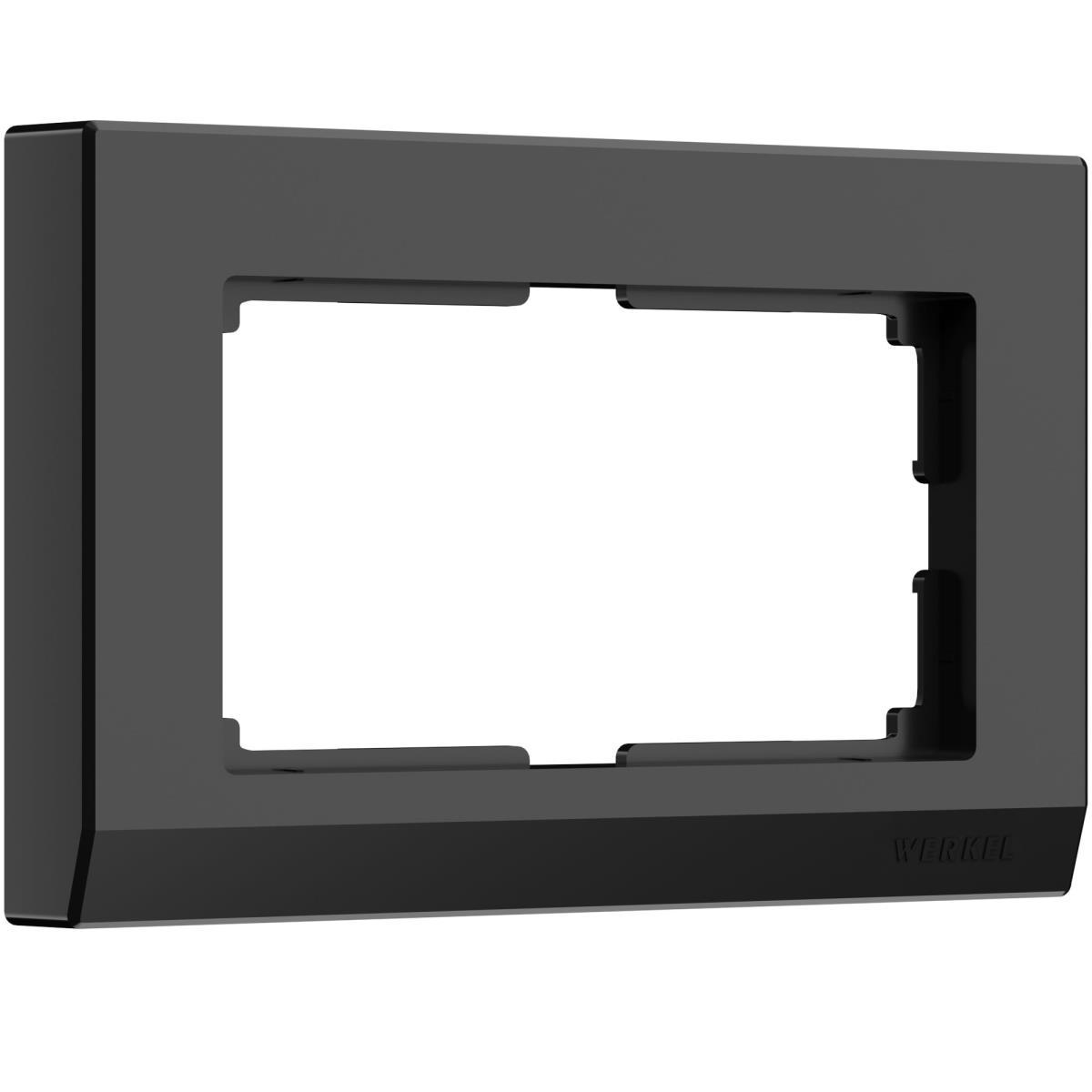 Электротовар Рамка Werkel Stark для двойной розетки черный W0081808 4690389162107 черный пластик