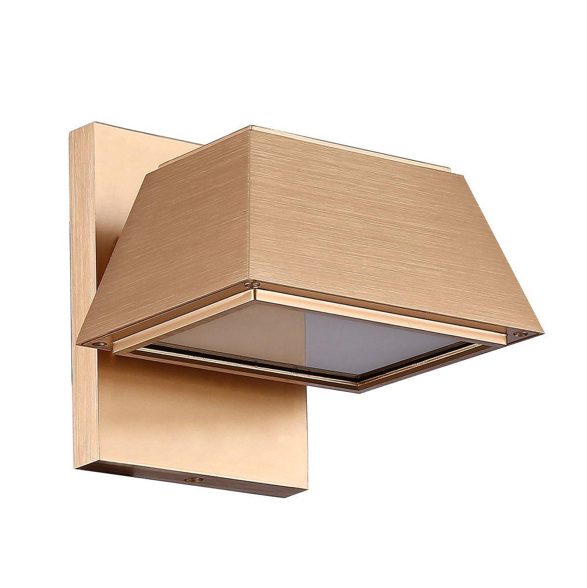 Уличное освещение Уличный настенный светодиодный светильник Favourite Trapezium 4301-1W золото стекло