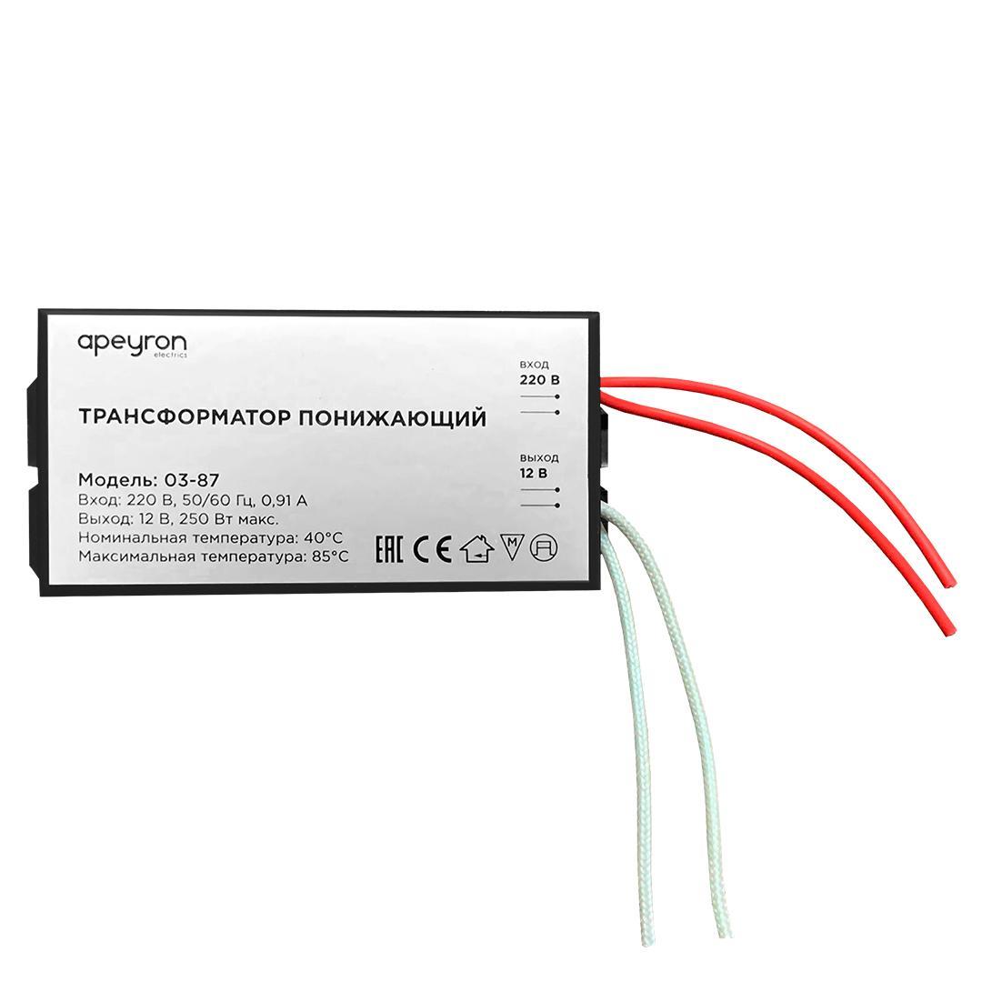 Электротовар Трансформатор Apeyron AC 12V 80-250W IP20 03-87 черный металл