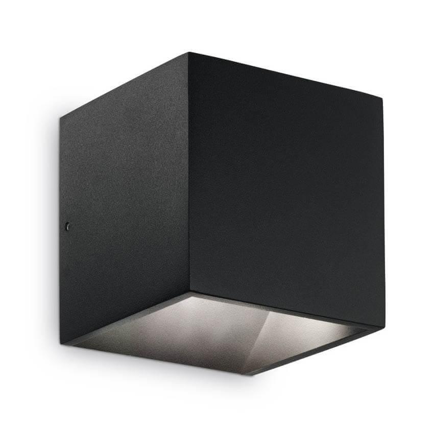 Уличное освещение Уличный настенный светодиодный светильник Ideal Lux Rubik Ap1 Nero 4000K 142302 черный металл
