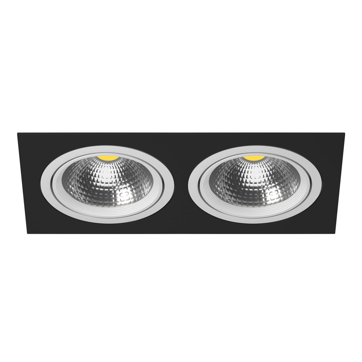 Светильник Комплект из светильника и рамки Lightstar Intero черный металл