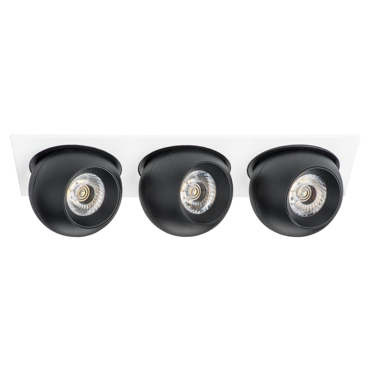 Светильник Комплект из светильника и рамки Lightstar Intero Ball (217536+217074+217074+217074) черный металл