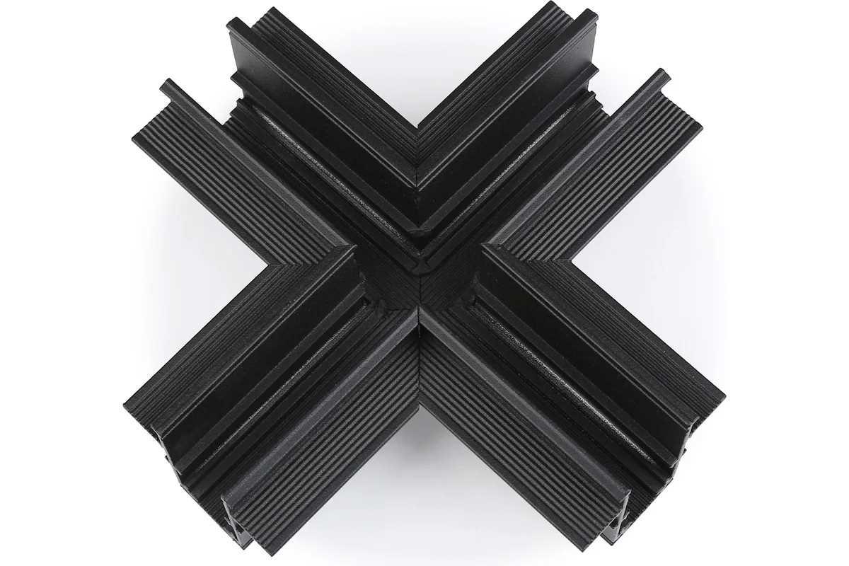 Трековые систем Коннектор X-образный Hesby Lighting ElDeko для встраиваемого шинопровода, чёрный… черный металл