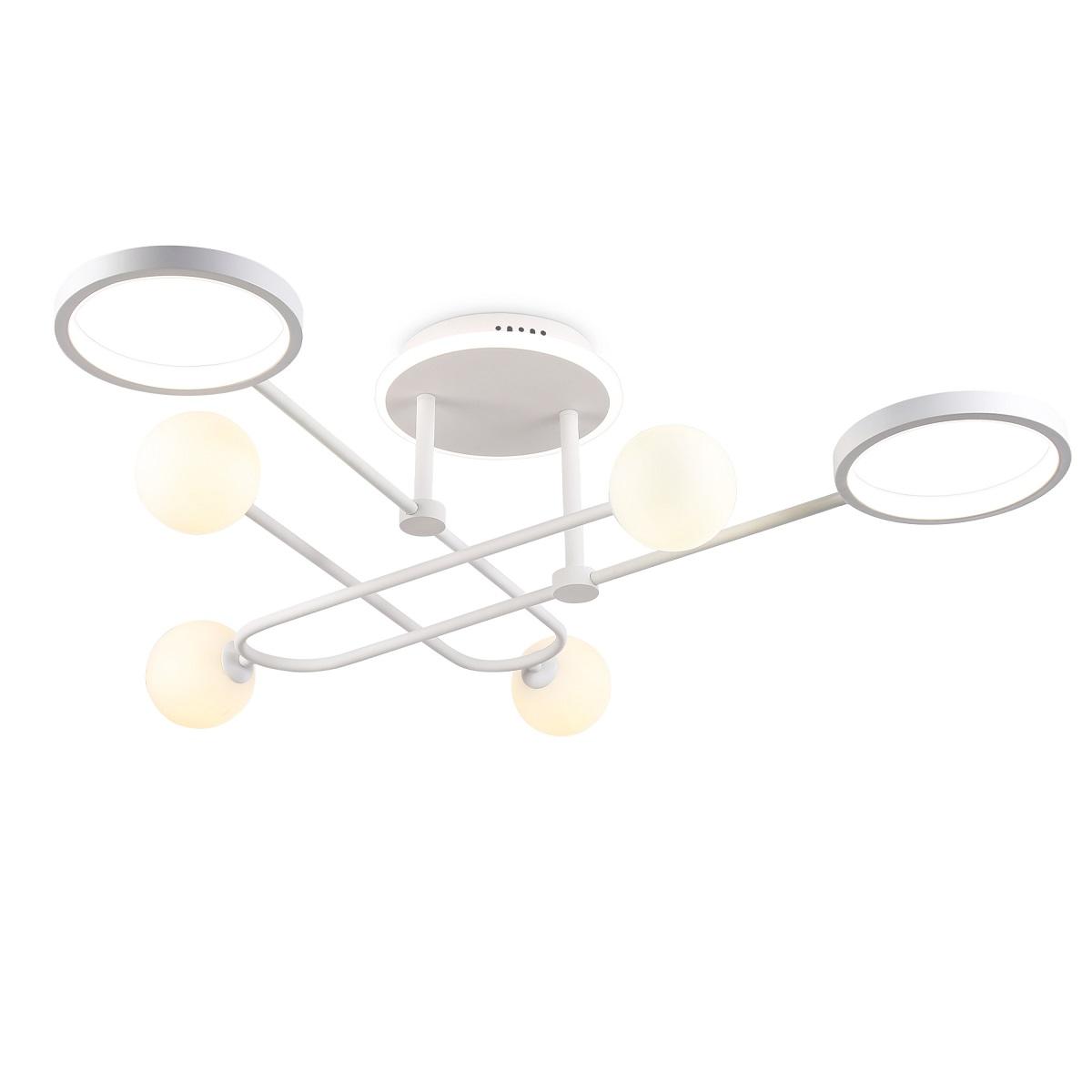 Люстры на штанге Потолочная светодиодная люстра Ambrella light Comfort LineTech белый металл