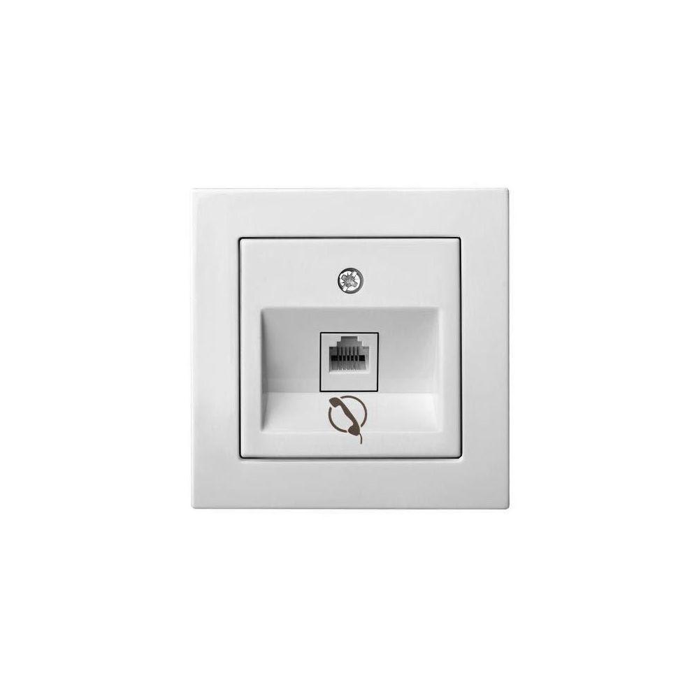 Электротовар Розетка RJ11 Liregus Epsilon белый 28-030 белый пластик