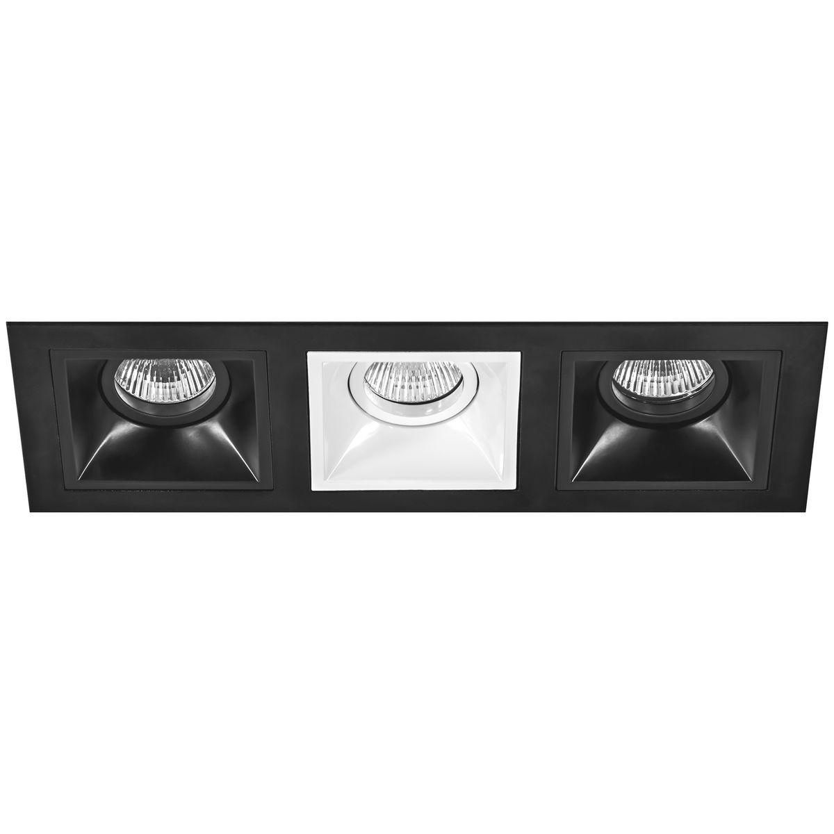 Светильник Комплект из светильников и рамки Lightstar Domino Quadro (214537+214507+214506+214507) черный металл