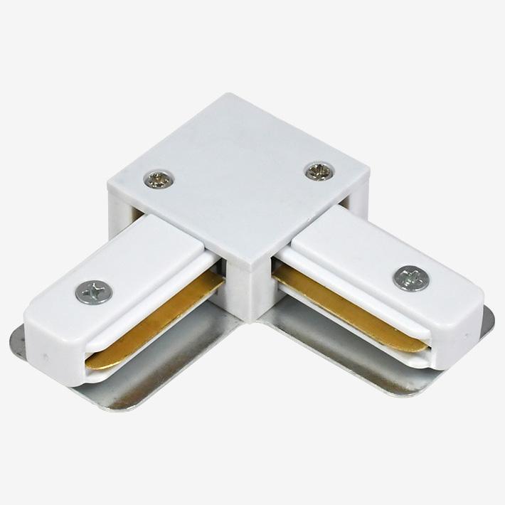 Трековые систем Коннектор L-образный Hesby Lighting Skylite для накладного шинопровода 220В, белый… белый металл