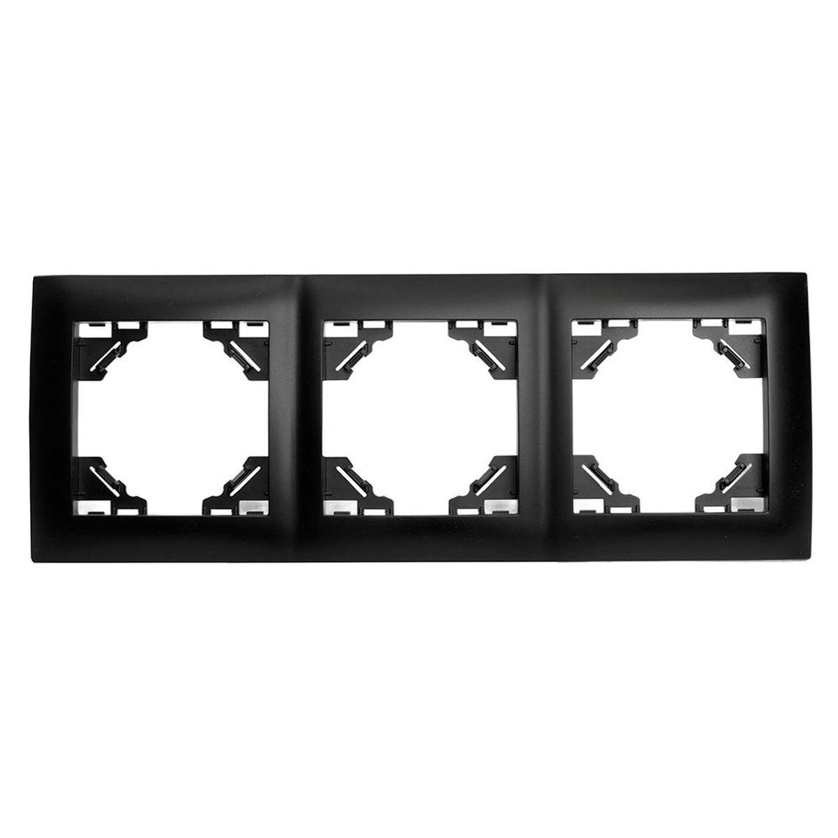 Электротовар Рамка 3-постовая Stekker Эрна Элегант черный PFR00-9013-03 49663 черный пластик