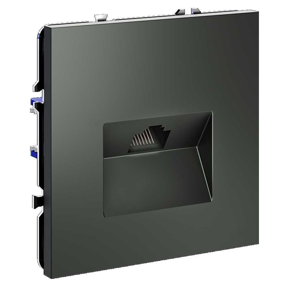 Электротовар Розетка компьютерная встраиваемая Voltum S70 RJ45 кат.6, (титан) VLS060106 пластик