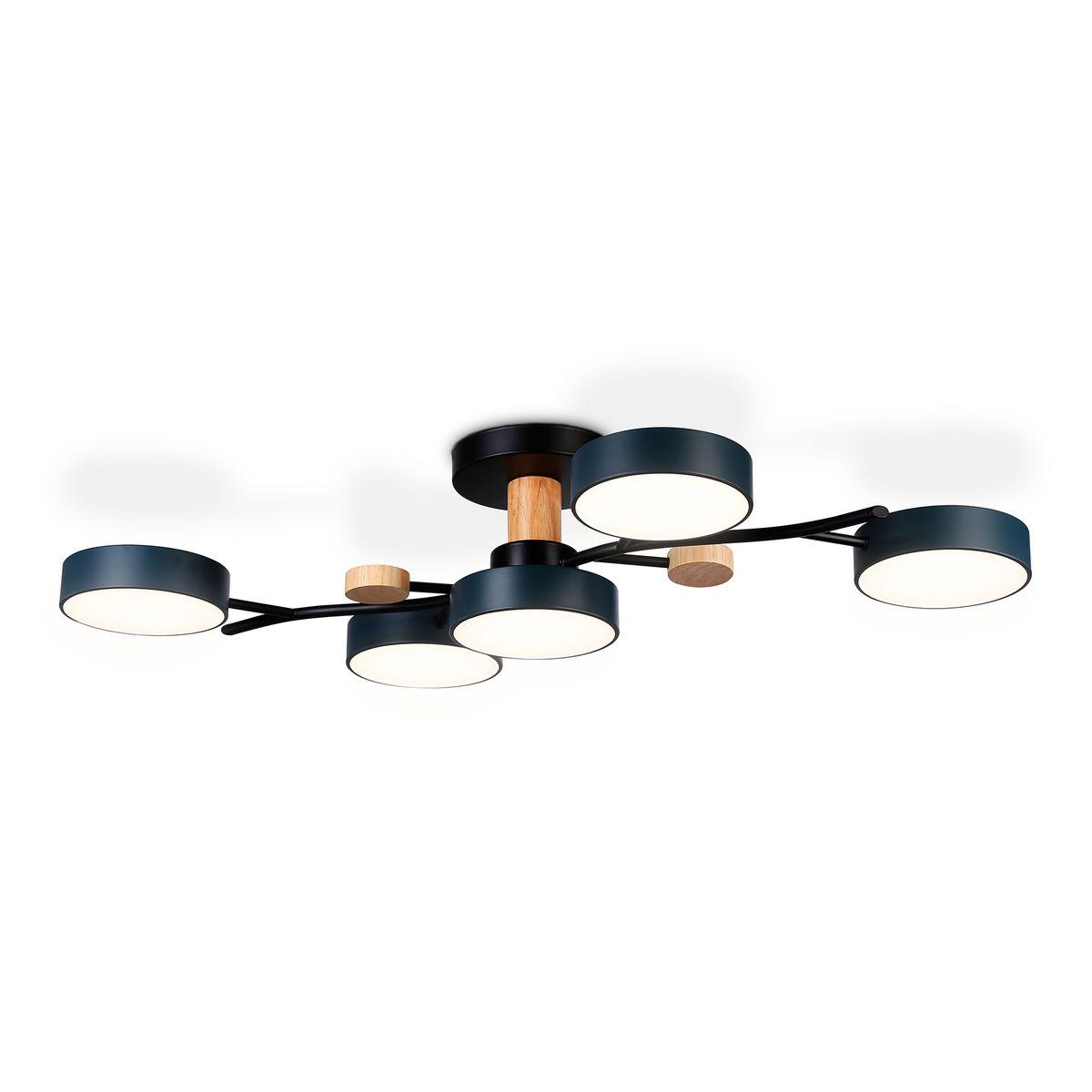 Люстры на штанге Потолочная светодиодная люстра Ambrella light Comfort LineTech черный дерево / шпон