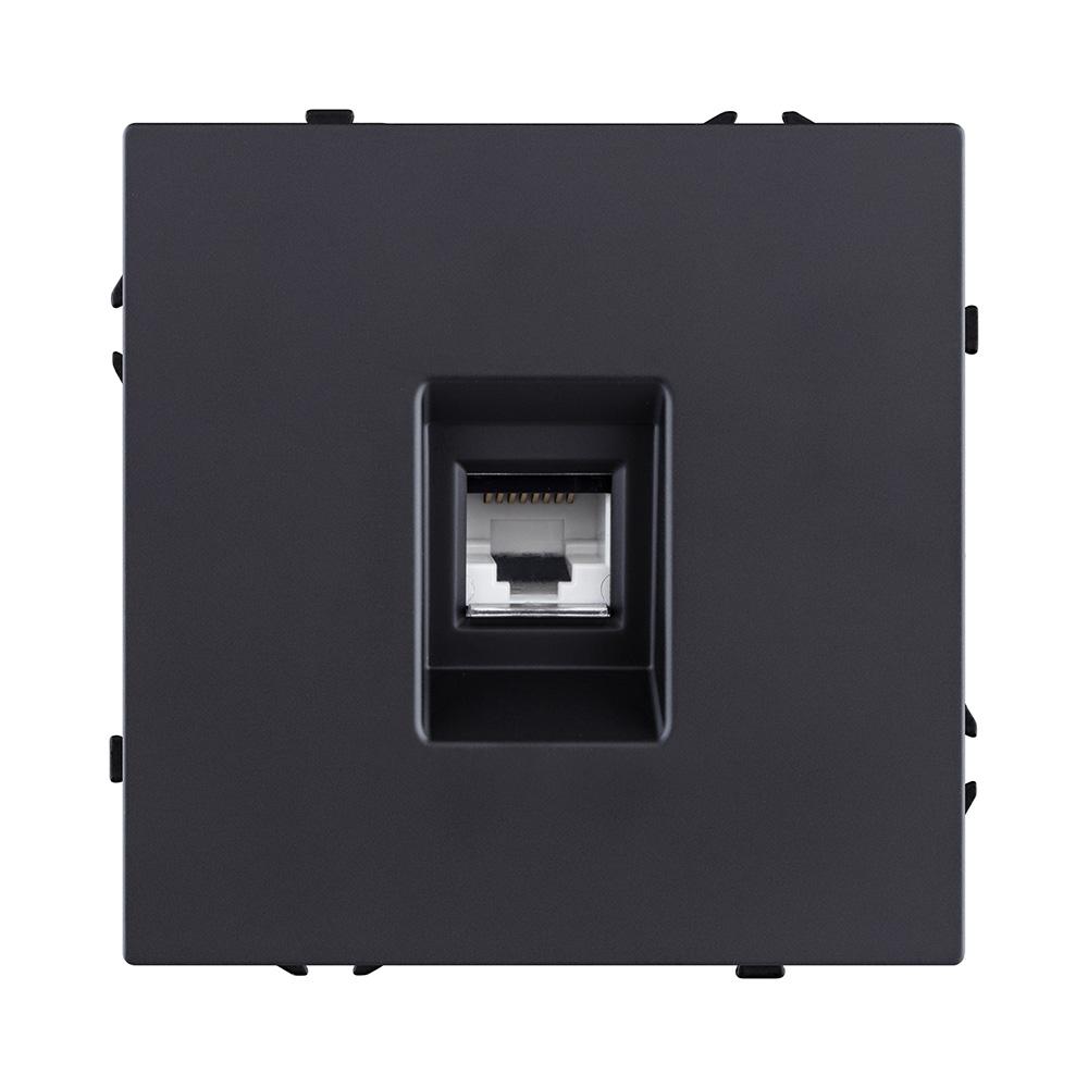Электротовар Розетка Ethernet RJ45 Cat.6, черный матовый Kollinger Eclipse EC-017BK черный