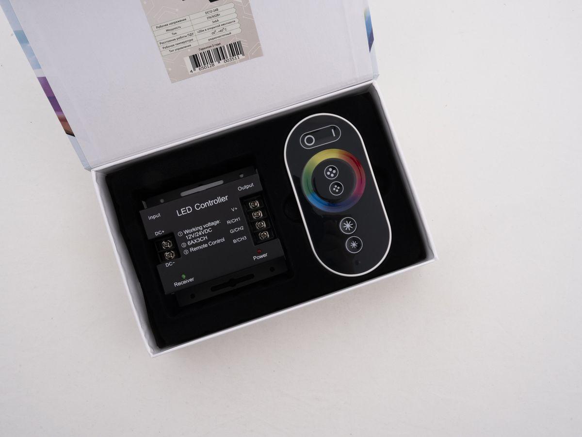 Светодиодные лент Контроллер LEDS POWER RGB TH05 сенсорный черный пластик