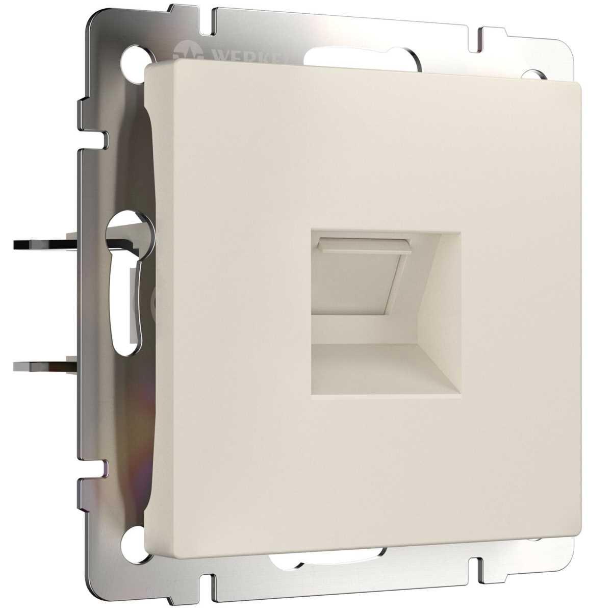 Электротовар Розетка Ethernet RJ-45 Werkel айвори W1181062 4690389192241 бежевый пластик
