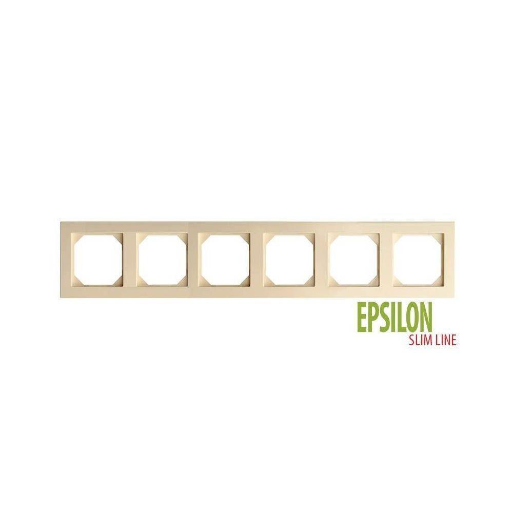 Электротовар Рамка 6-постовая Liregus Epsilon бежевый 28-0886 бежевый пластик