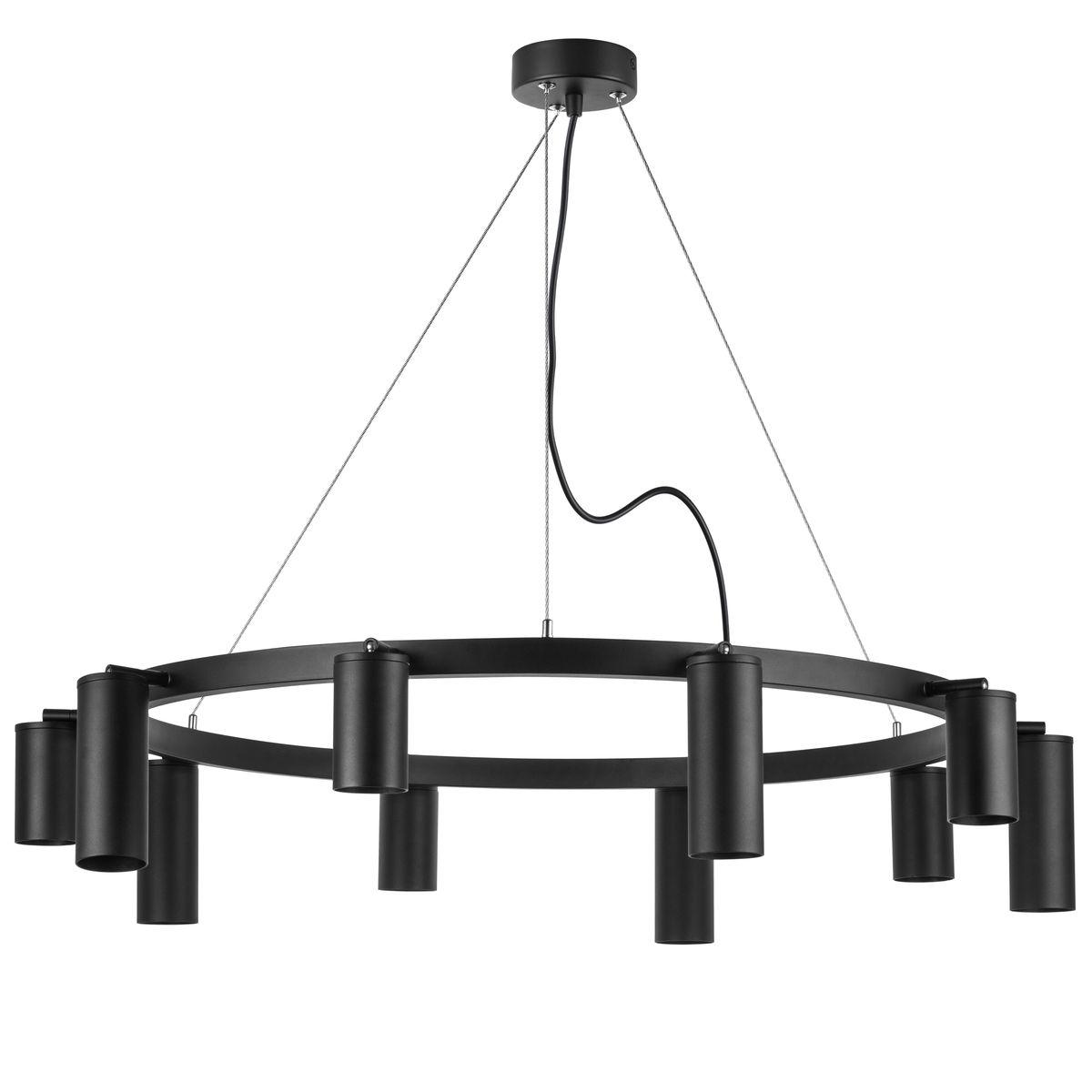 Светильник Комплект с подвесной люстрой Lightstar Rullo (571020+214437-5+214487-5) черный металл