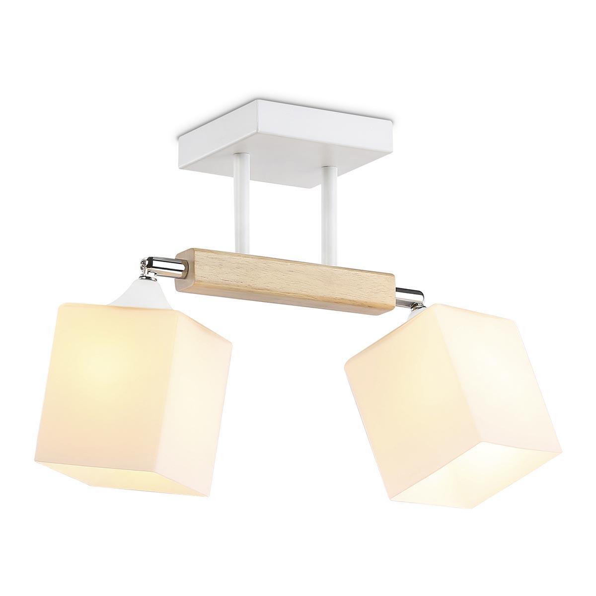 Споты с 2 плафонам Спот Traditional в скандинавском стиле белый дерево / шпон