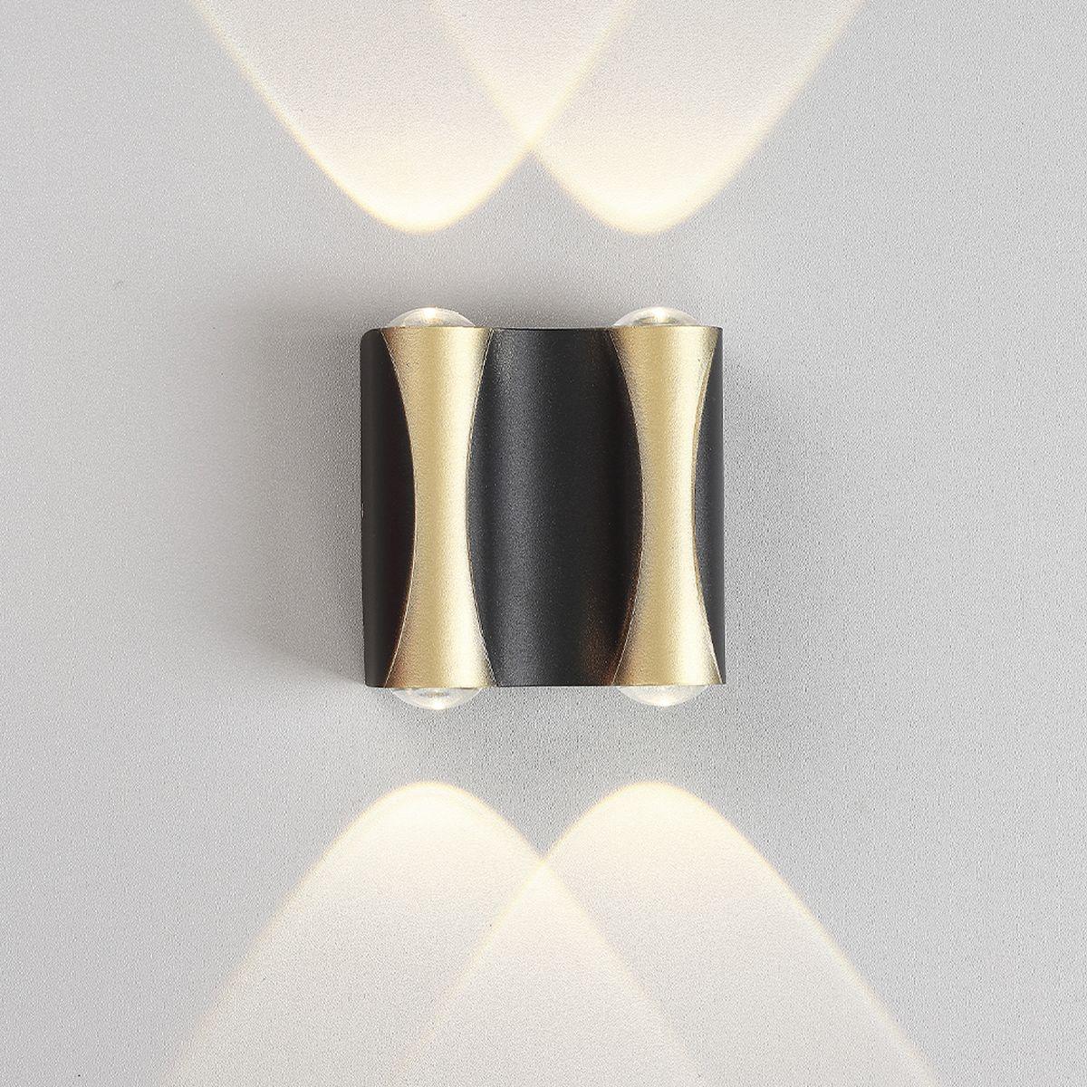 Настенные светильник Настенный светодиодный светильник Crystal Lux CLT 022W2 BL-GO черный металл
