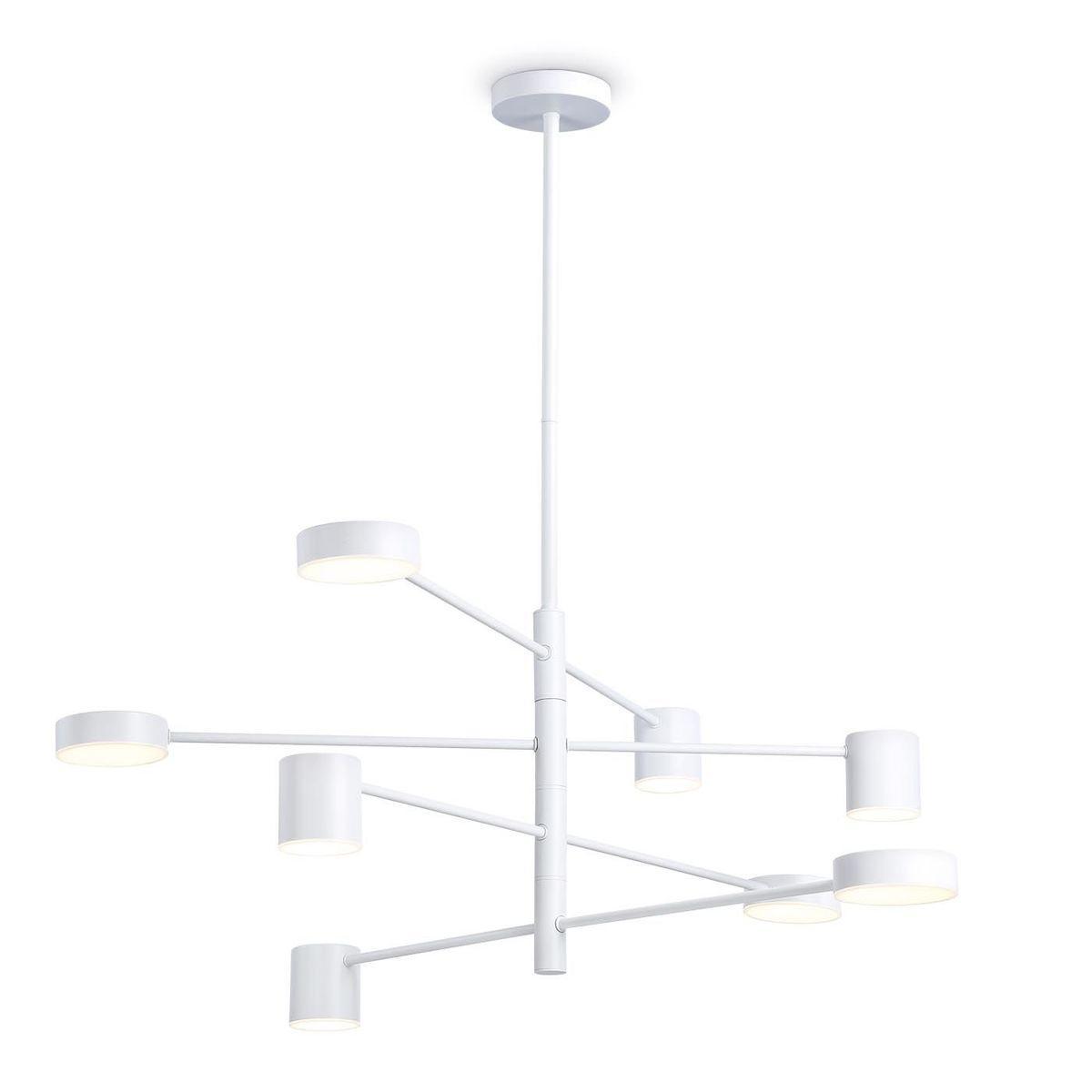 Люстры на штанге Подвесная светодиодная люстра Ambrella light Comfort LineTech белый пластик
