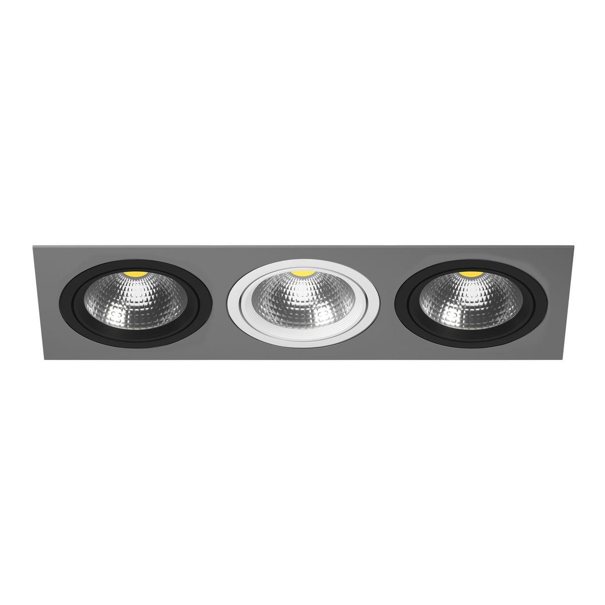 Светильник Комплект из светильника и рамки Lightstar Intero серый металл