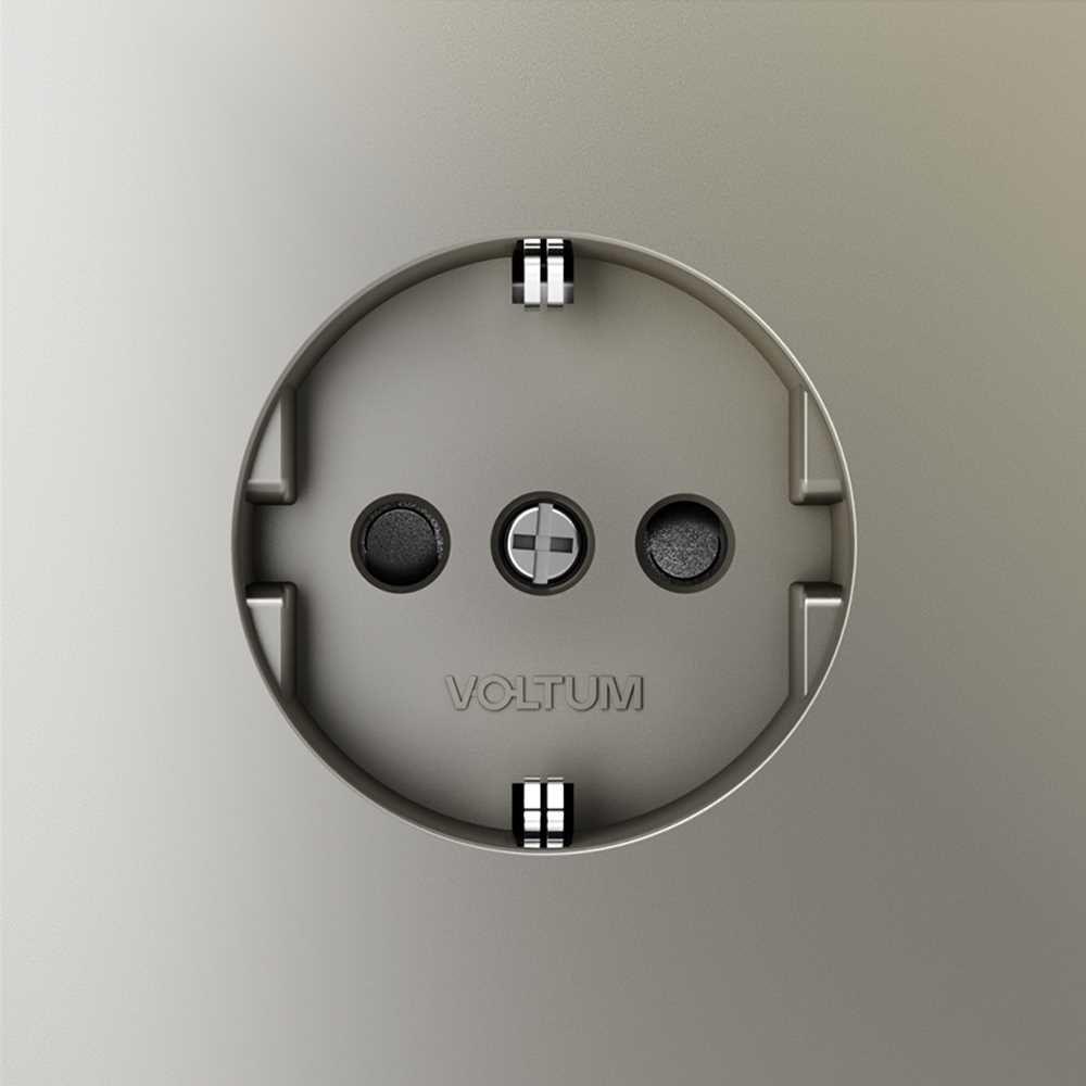 Электротовар Розетка встраиваемая Voltum S70 с заземлением и защитными шторками, 16А, (шелк)… пластик