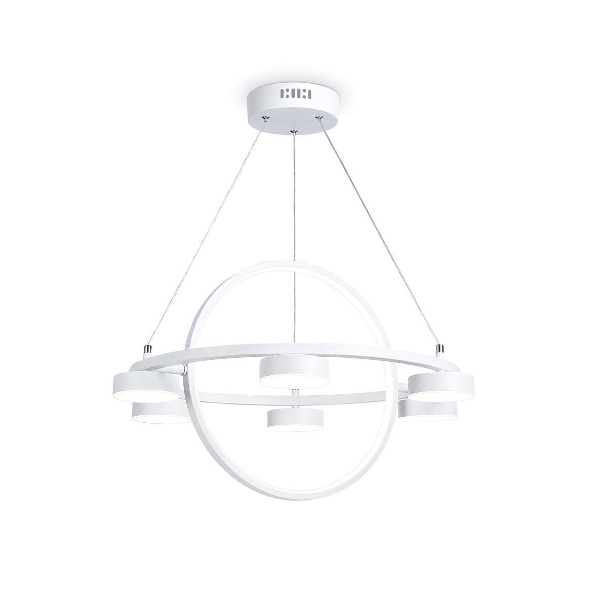 Люстры на штанге Подвесная светодиодная люстра Ambrella light Comfort LineTech белый металл