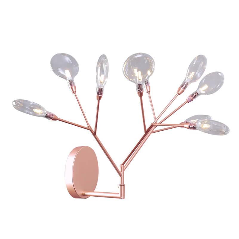 Бра с 3 плафонам Бра Evita AP9 copper transparent медь стекло