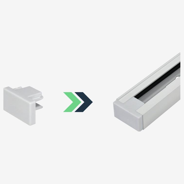 Трековые систем Заглушка Hesby Lighting Skylite для накладного шинопровода 220В, белая HSBL_0034 белый пластик